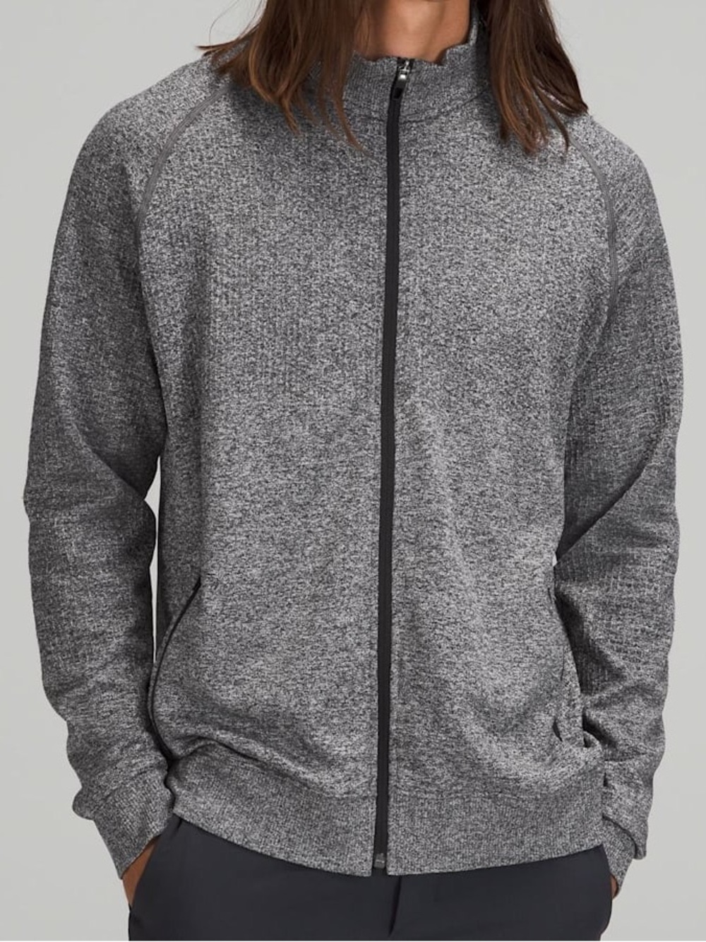 lululemon athletica Men's Heather Gray Full-Zip Sweater
